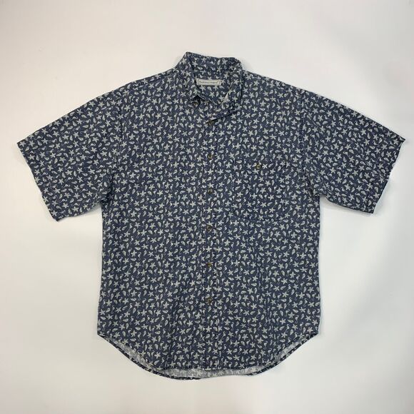 Vintage Bugle Boy Shirt Mens L Large Seahorse Starfish Sea Shell Button Down 90s - Picture 2 of 9